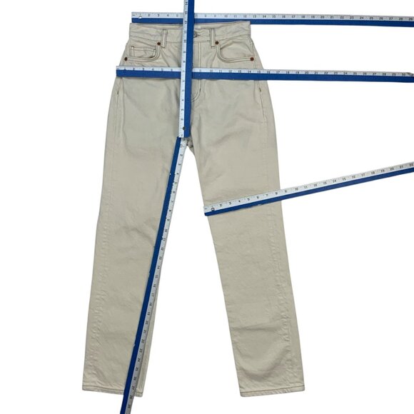 Reformation Cynthia High Rise Straight Jeans 24 Bone Cream Denim Button Fly - Picture 5 of 13